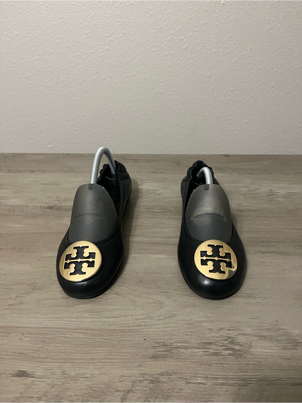 Tory Burch Black and Gold Ballet Flats